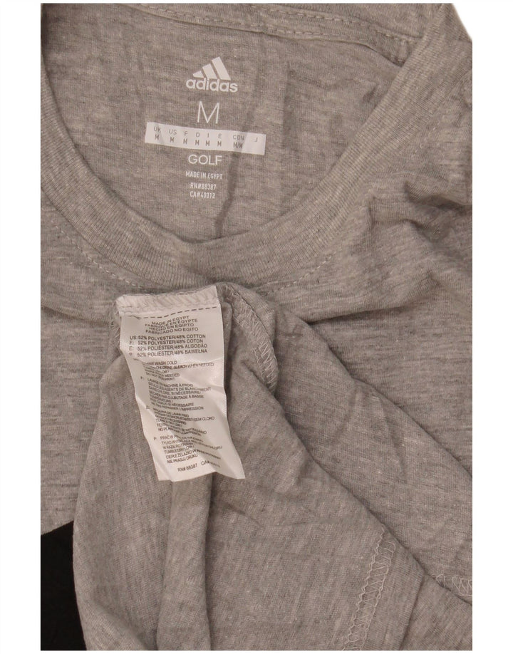 Adidas Męski graficzny top z długim rękawem, średnio szary, nakrapiany poliester