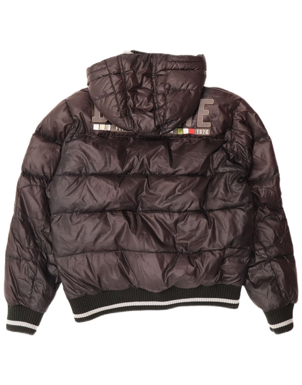 Męska ocieplana kurtka z kapturem i grafiką DOLOMITE UK 38, średni czarny poliester