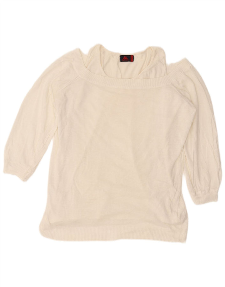 Damski sweter Kappa z dekoltem w łódkę UK 18 XL Biały