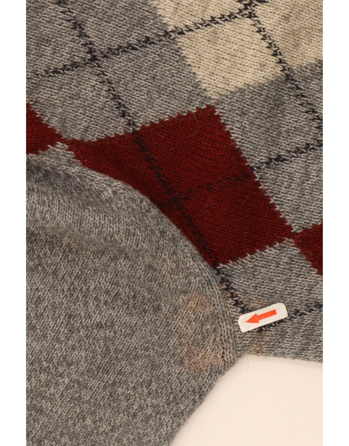 Męski sweter Rodes z okrągłym dekoltem IT 48 Średni szary Argyle/Diament