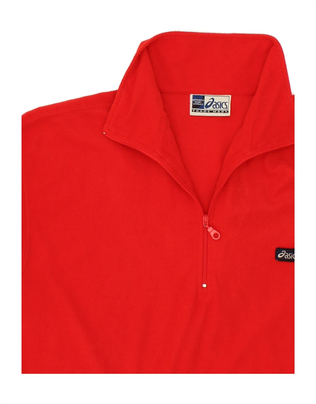 BASICS Mens Zip Neck Top Long Sleeve Medium Red Vintage Basics and Second-Hand Basics from Messina Hembry 