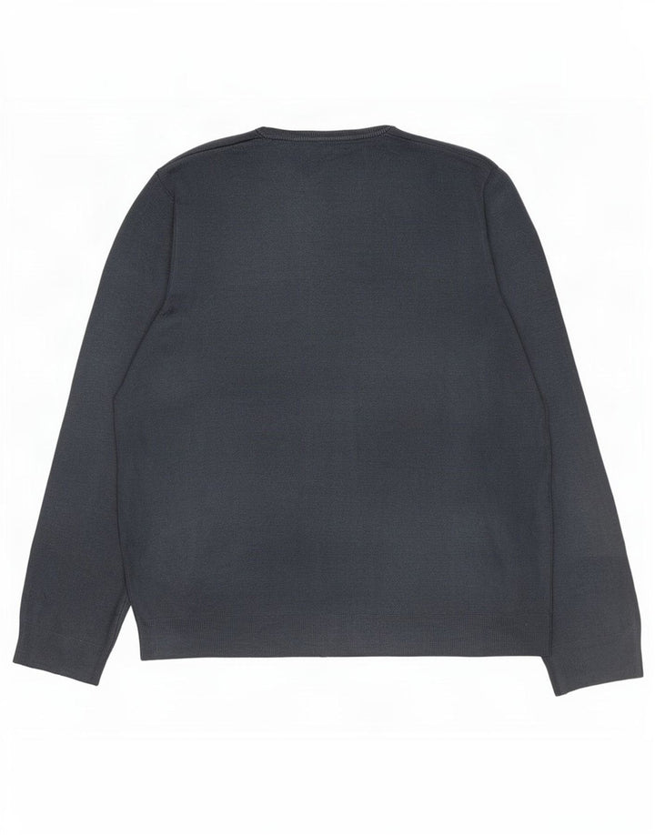 Marks & Spencer Męski sweter z dekoltem w kształcie litery V, 2XL, szary akryl