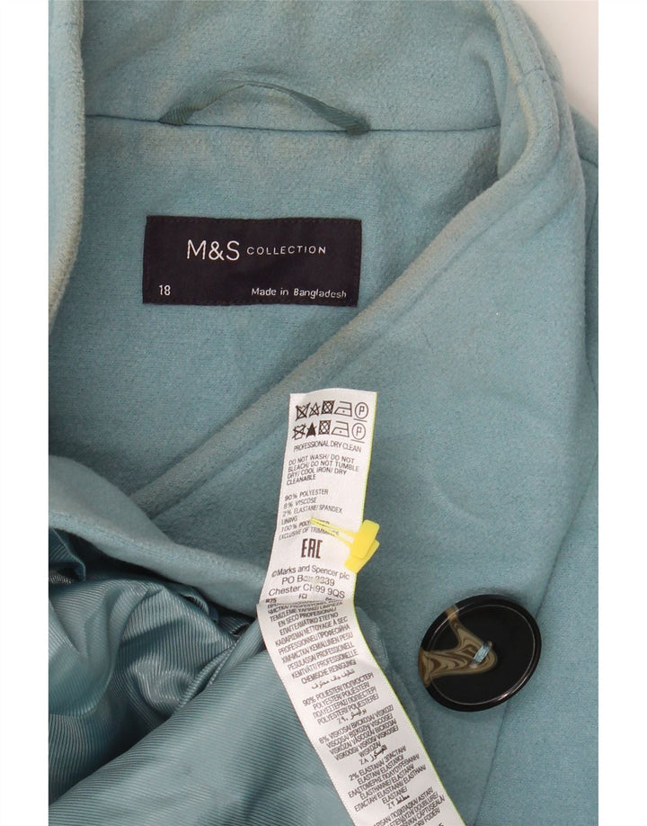Marks & Spencer Damski płaszcz o luźnym kroju, UK 18 XL, niebieski poliester