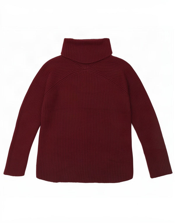 Sweter damski Jigsaw z wywijanym dekoltem UK 10 Small Burgundowa wełna