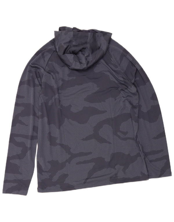 Under Armour Mens Hooded Top Long Sleeve Medium Navy Blue Camouflage