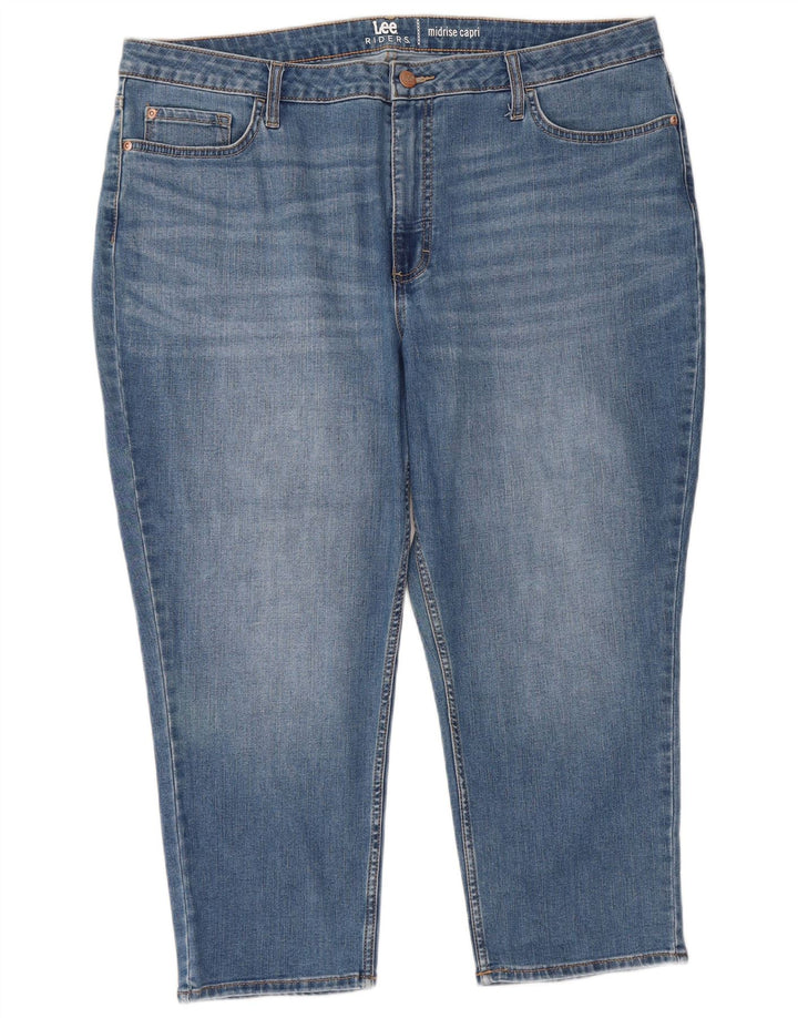 Dżinsy damskie LEE Riders Mid Rise Capri US 20 3XL W40 L23 Niebieskie bawełniane