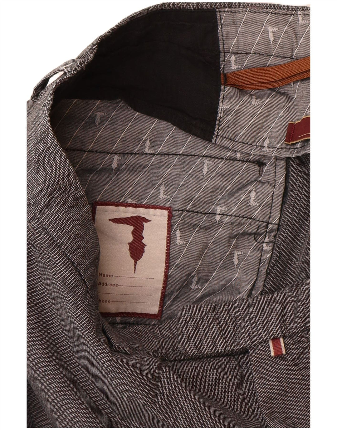 Damskie proste spodnie garniturowe Trussardi W33 L30 Szara bawełna