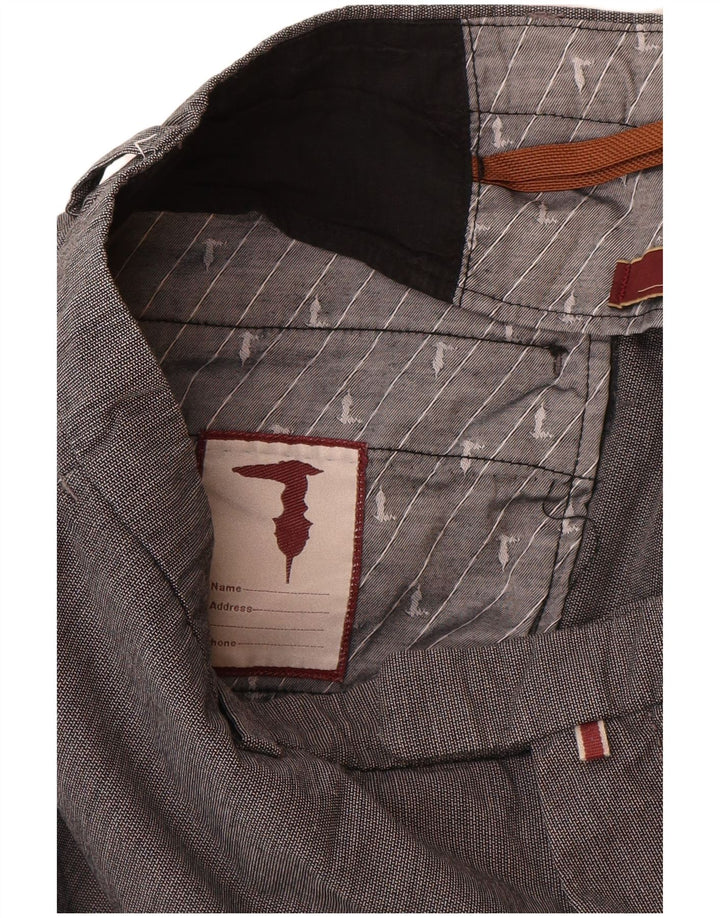 Damskie proste spodnie garniturowe Trussardi W33 L30 Szara bawełna