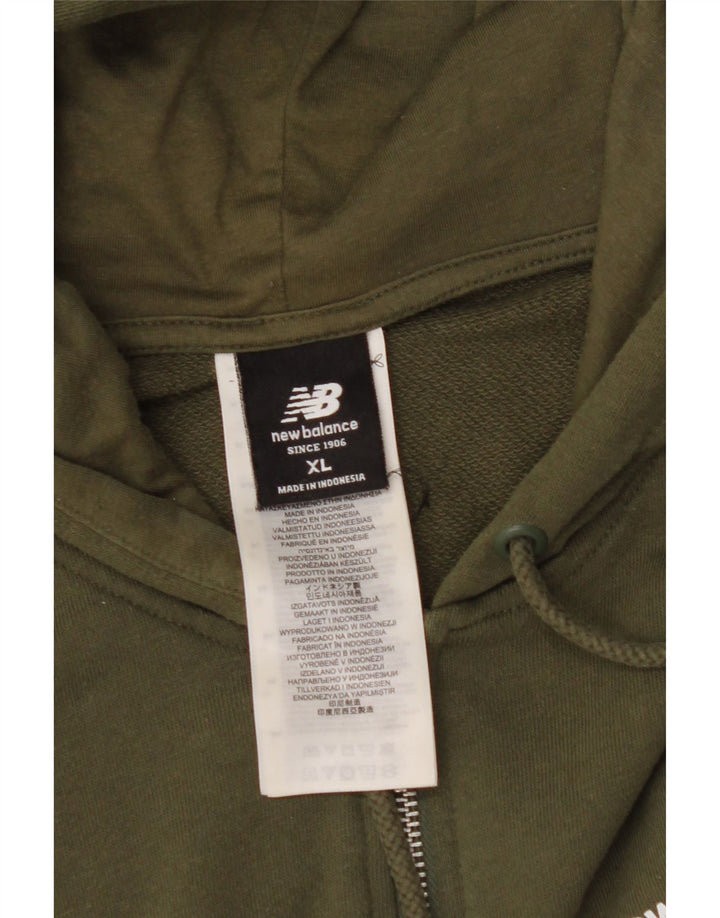 Męski sweter z kapturem i zamkiem NEW BALANCE XL, bawełniany khaki