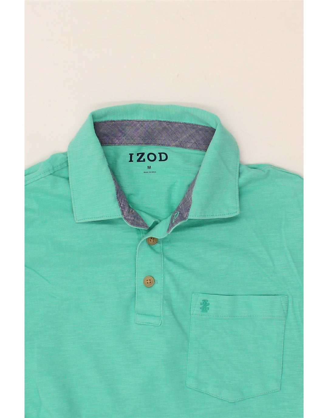 IZOD Mens Polo Shirt Medium Turquoise Cotton Vintage Izod and Second-Hand Izod from Messina Hembry 