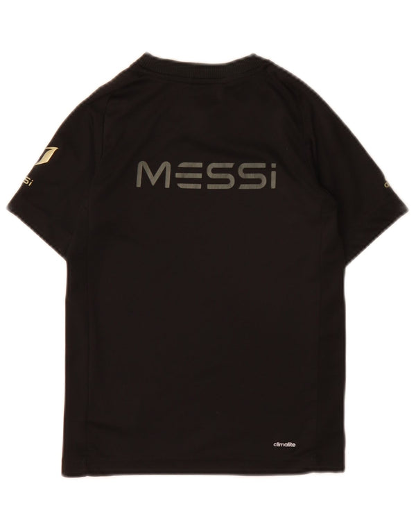 Chłopięca koszulka z grafiką Adidas MESSI Top 7-8 lat Czarny poliester
