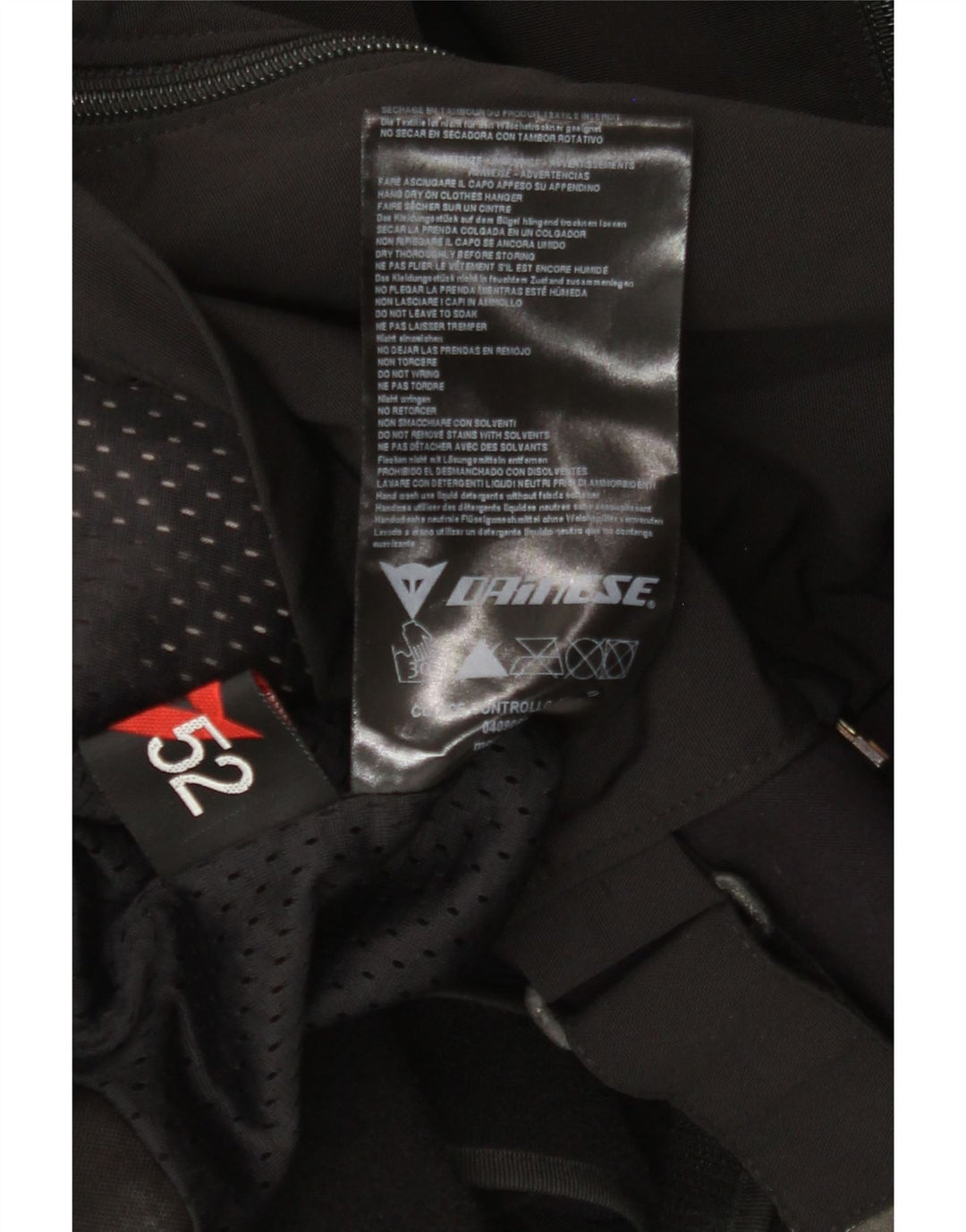 Męska kurtka wyścigowa Dainese, rozmiar 52, nylon w kolorze średniej czerni