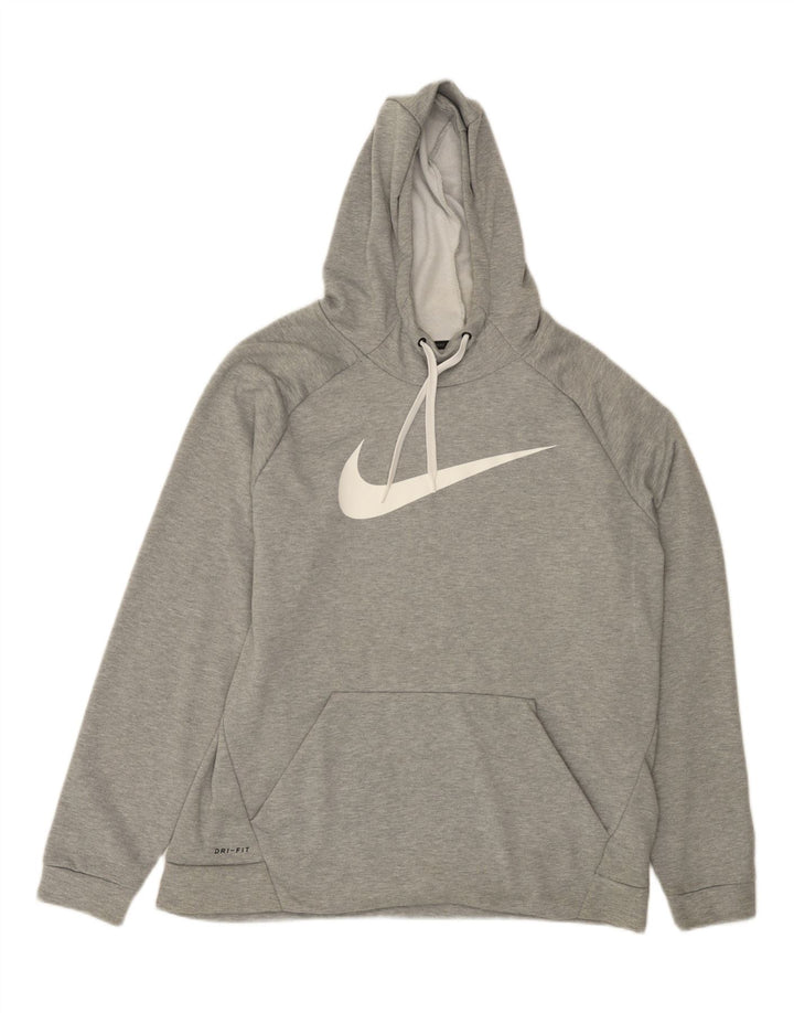 Męski sweter z kapturem Nike z grafiką XL, szary, nakrapiany poliester