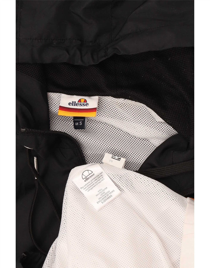 Męska kurtka dresowa z kapturem i grafiką Ellesse, mała, czarna, z blokami kolorów