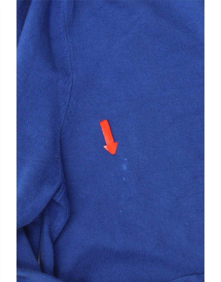 Męski sweter Tommy Hilfiger z dekoltem w kształcie litery V, średnioniebieski, bawełniany