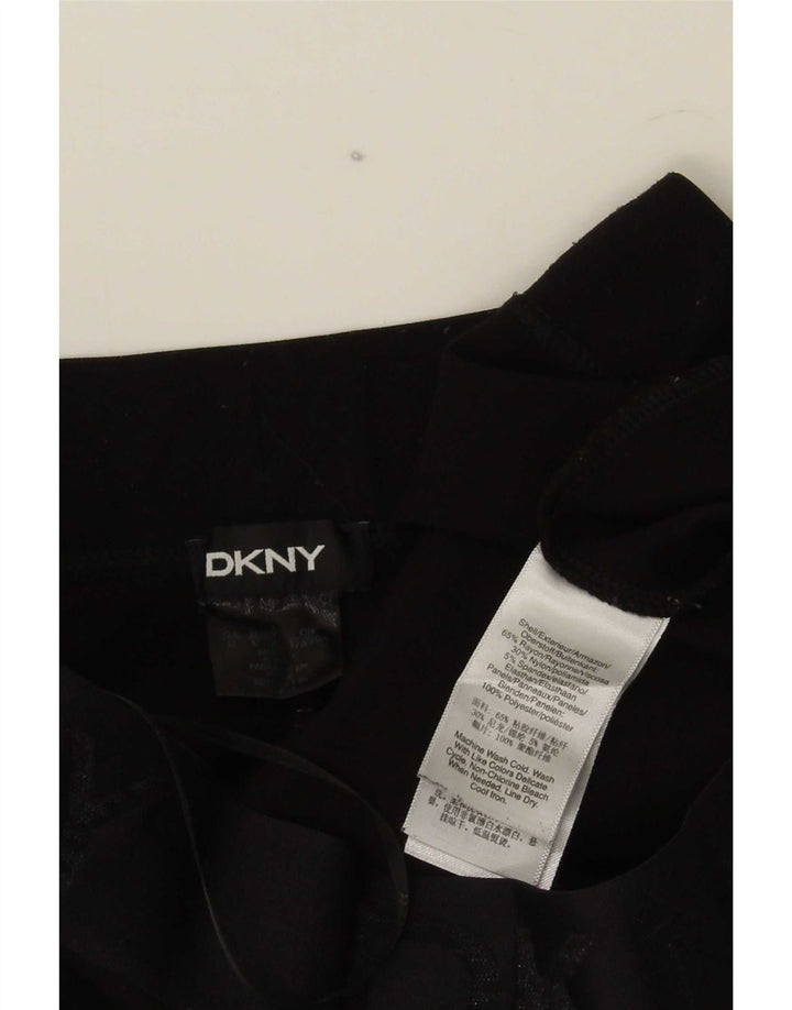 Damskie spodnie Dkny Graphic, przycięte, duże W32 L24, czarne, ze sztucznego jedwabiu