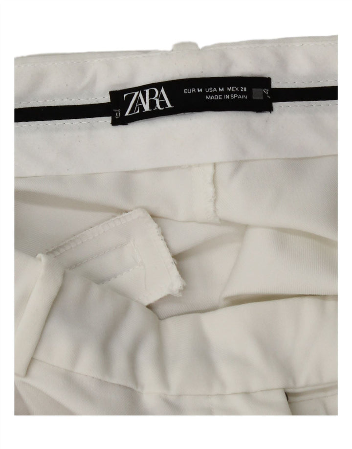Damskie spodnie chino z szeroką nogawką Zara, średnie W28 L31, białe