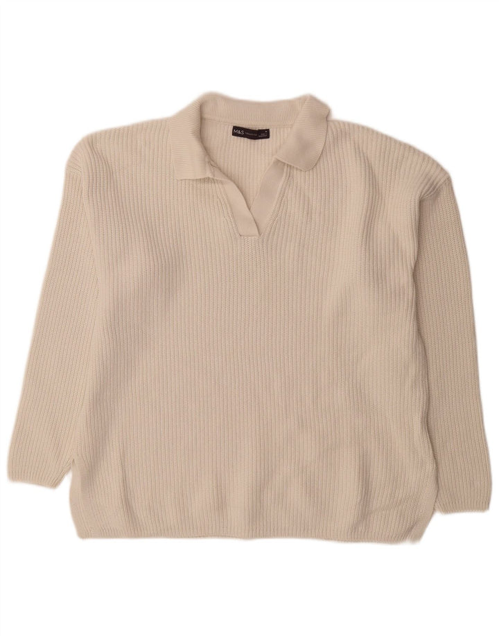 Marks & Spencer Damskie Oversize UK 14 Średnie Złamanej Białej Bawełny