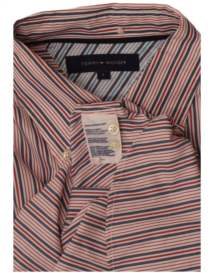 Koszula męska Tommy Hilfiger, duża, wielokolorowa, bawełniana w prążki