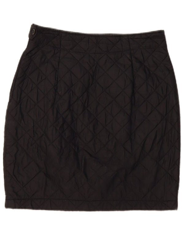 Damska pikowana spódnica mini Benetton IT 44 Medium W30 Czarny poliamid