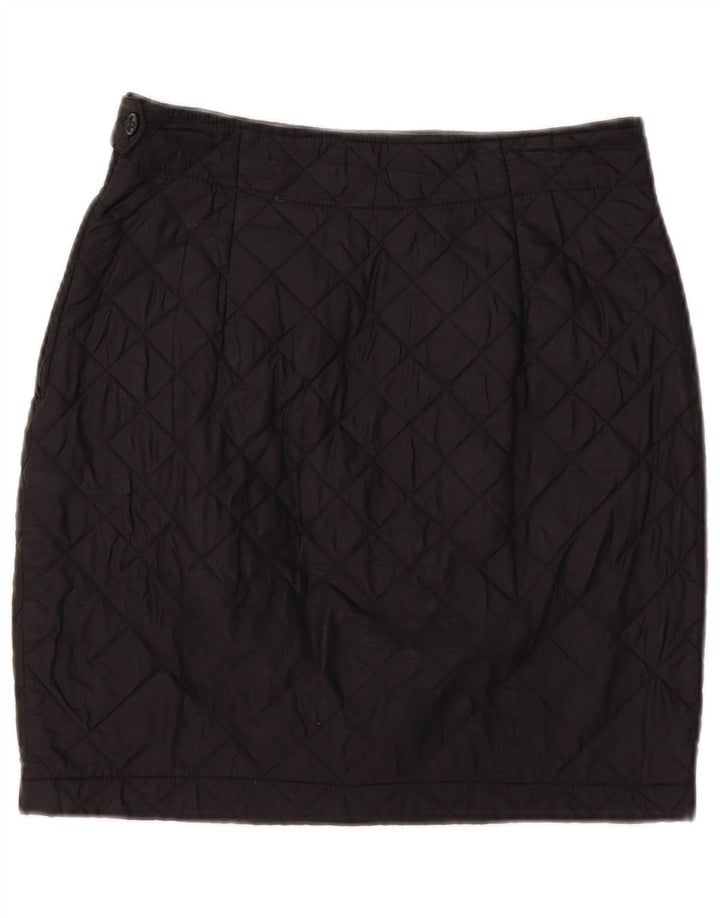 Damska pikowana spódnica mini Benetton IT 44 Medium W30 Czarny poliamid