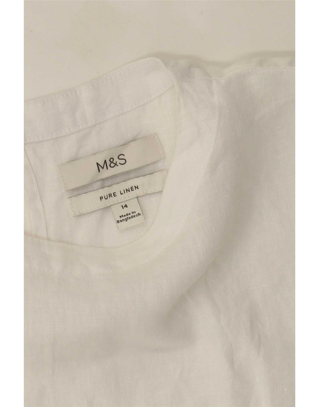 Marks & Spencer Damska bluzka oversize UK 14, duża, biała, lniana