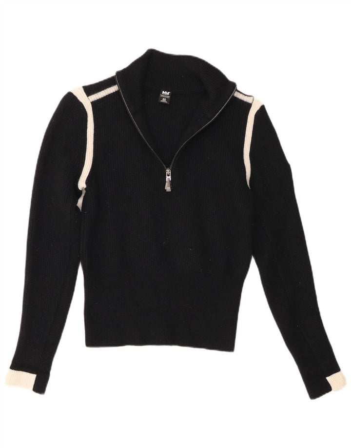 Sweter damski Helly Hansen z zamkiem błyskawicznym UK 10, mały, czarny, z blokami kolorów