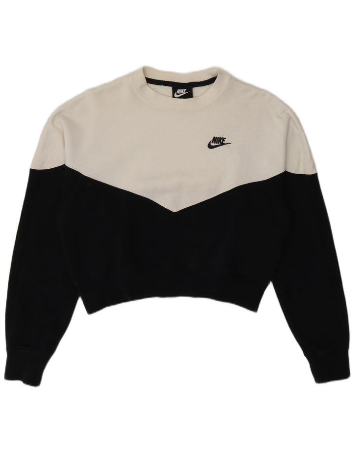 Damska bluza Nike Crop Sweatshirt UK 14, średni czarny, blok kolorów