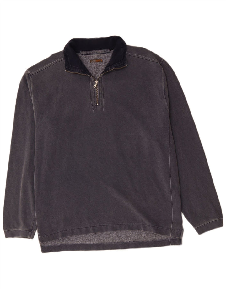 WHITE STUFF Męski sweter zapinany na zamek, 2XL, granatowy, bawełniany