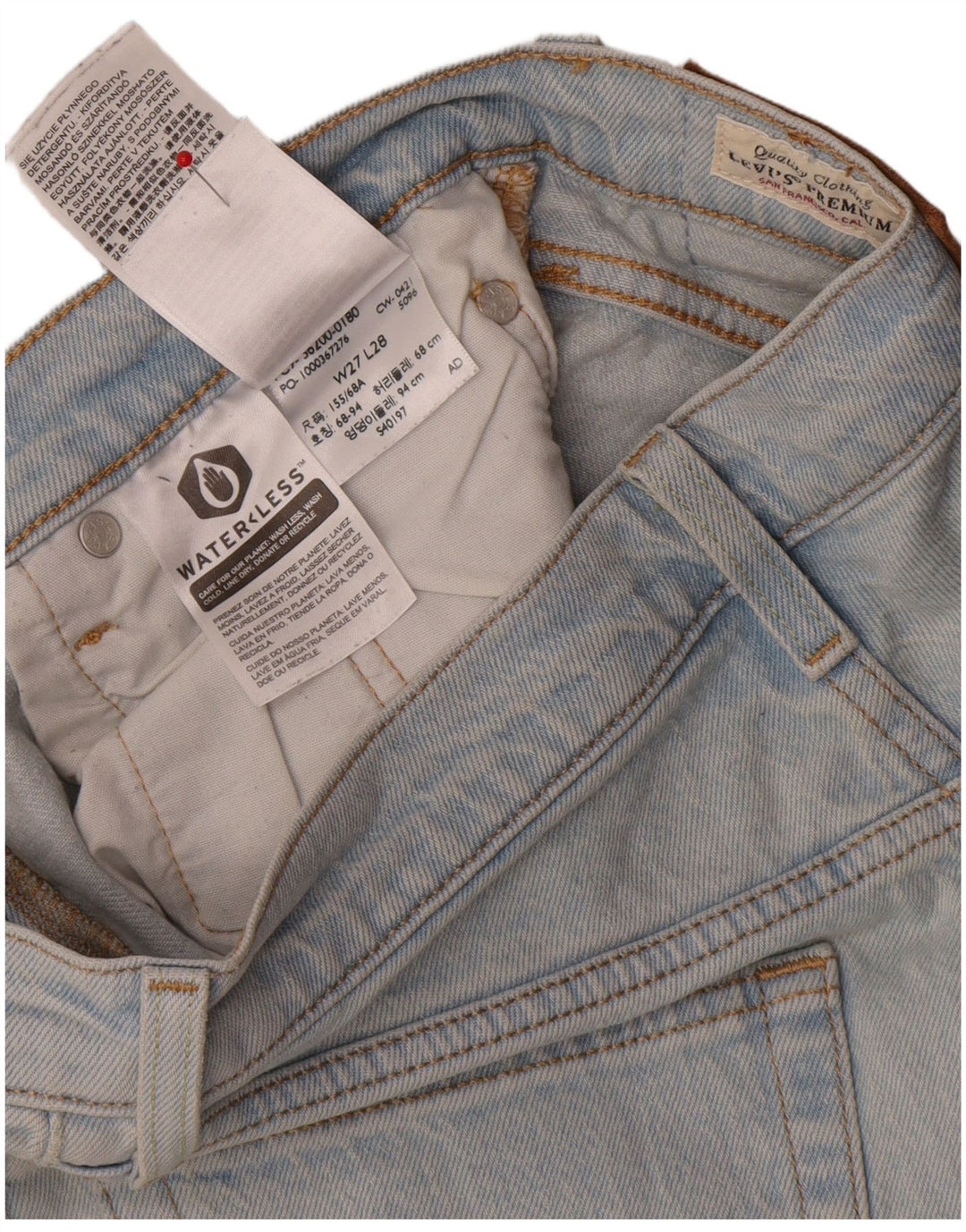 Damskie dżinsy Levi's 501 Straight W27 L28 Niebieskie bawełniane