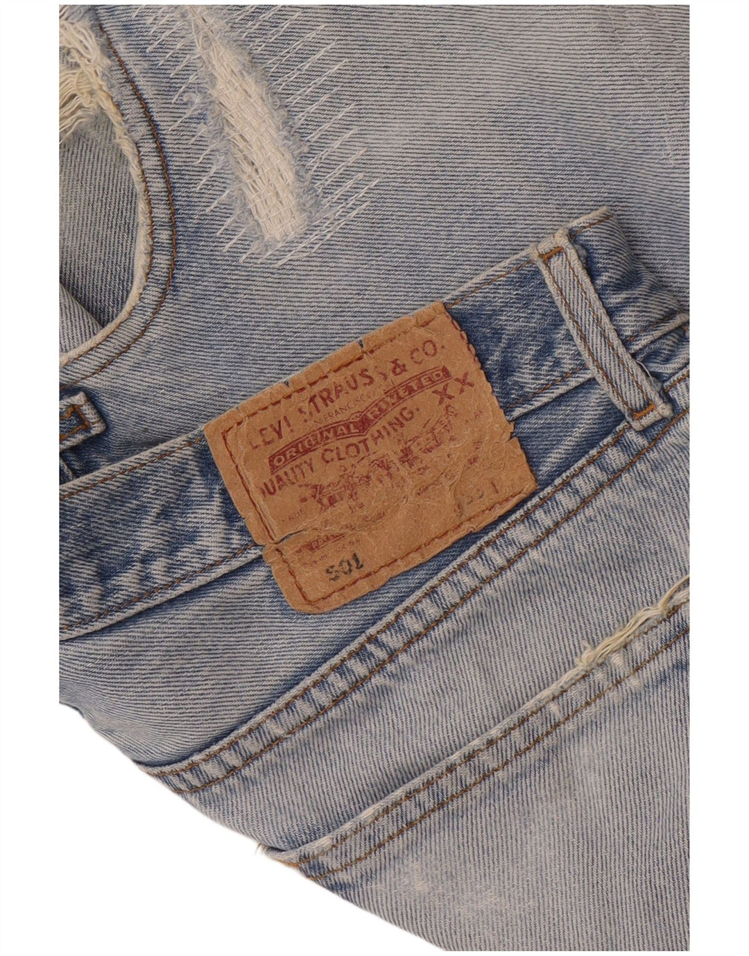 Damskie spodenki jeansowe Levi's 501 w trudnej sytuacji W33 Średni niebieski