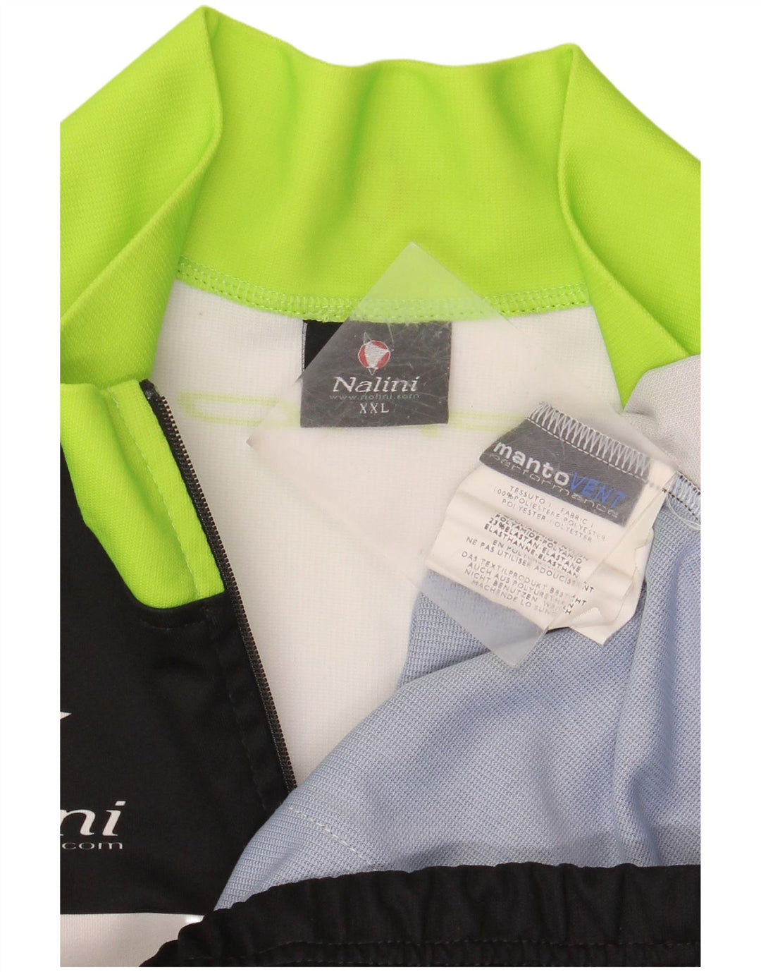 Męska kurtka dresowa NALINI z grafiką, 2XL, czarny poliester z blokami kolorów