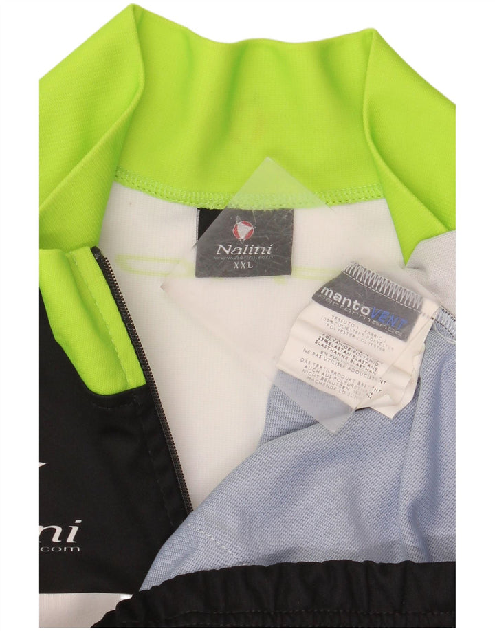 Męska kurtka dresowa NALINI z grafiką, 2XL, czarny poliester z blokami kolorów