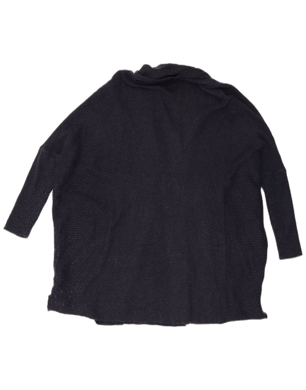 Damski sweter rozpinany z rękawem 3/4 Zara UK 14 Średni granatowy nakrapiany