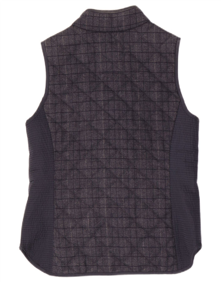 Crew Clothing Damska pikowana kamizelka UK 10, mała, granatowa, poliester w kratkę