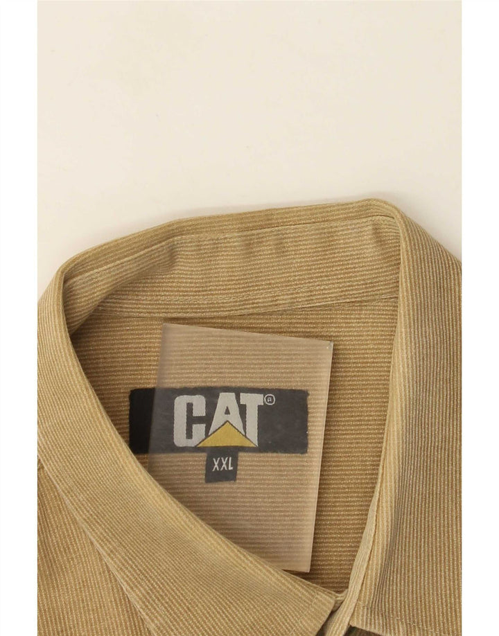 Koszula męska CAT 2XL w beżowe prążki
