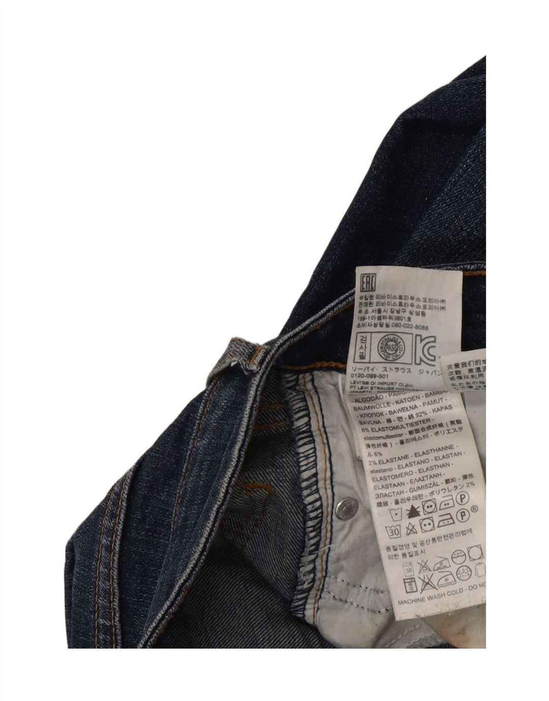 Damskie jeansy Levi's 714 Straight W23 L33 Niebieskie bawełniane