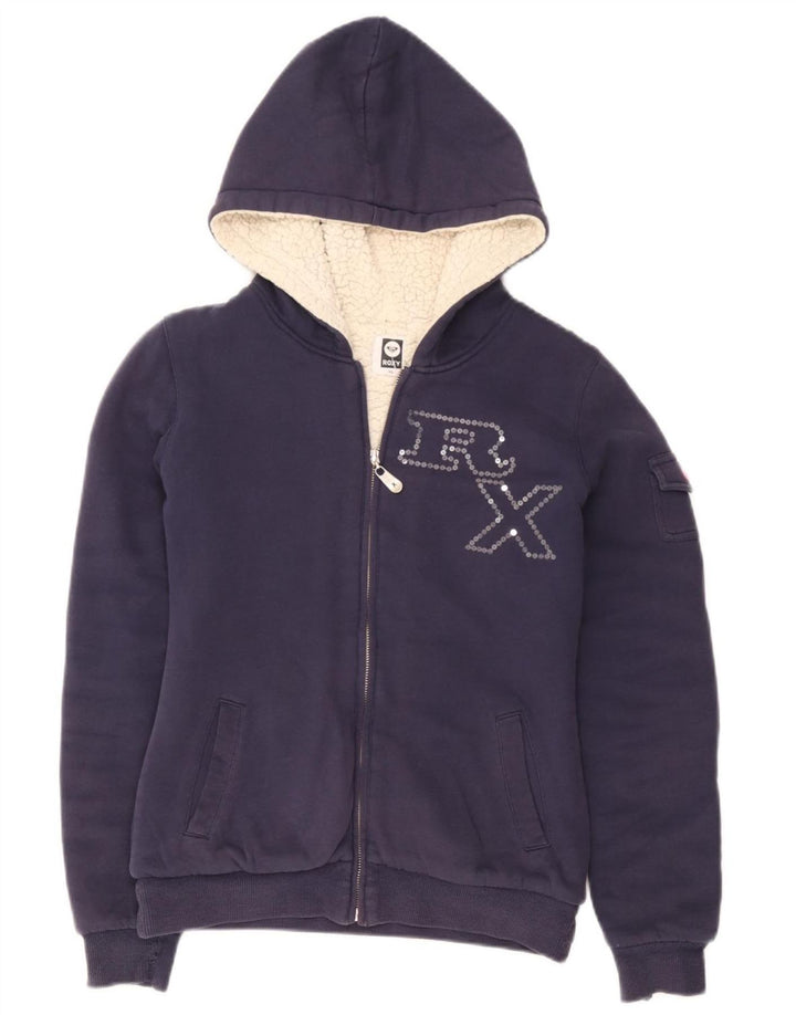 Damski sweter Roxy z grafiką i zamkiem błyskawicznym UK 6 XS Granatowy poliester