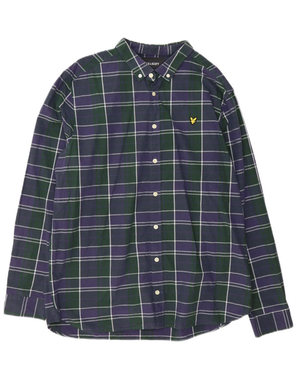 Koszula męska Lyle & Scott 2XL, bawełniana, granatowa w kratkę