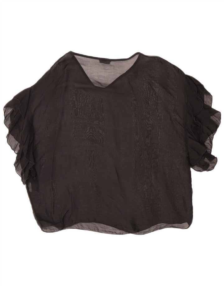Damska prześwitująca bluzka King Kong Oversize Top UK 10 Small Black Silk