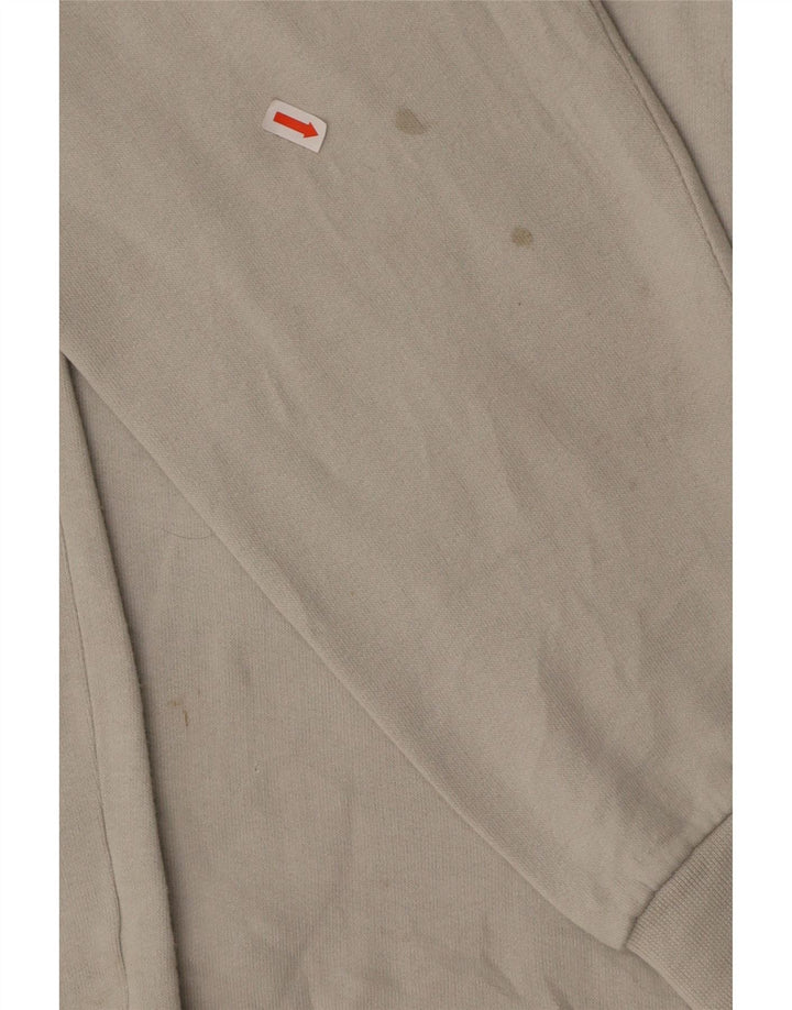 CHAMPION Mens Zip Neck Sweatshirt Jumper XL Grey Cotton