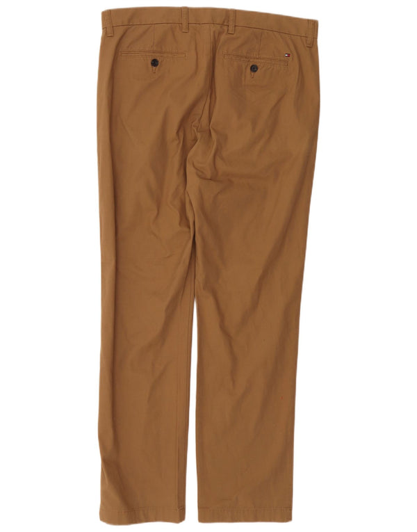 Męskie proste spodnie Chino TOMMY HILFIGER W34 L32 Brązowa bawełna