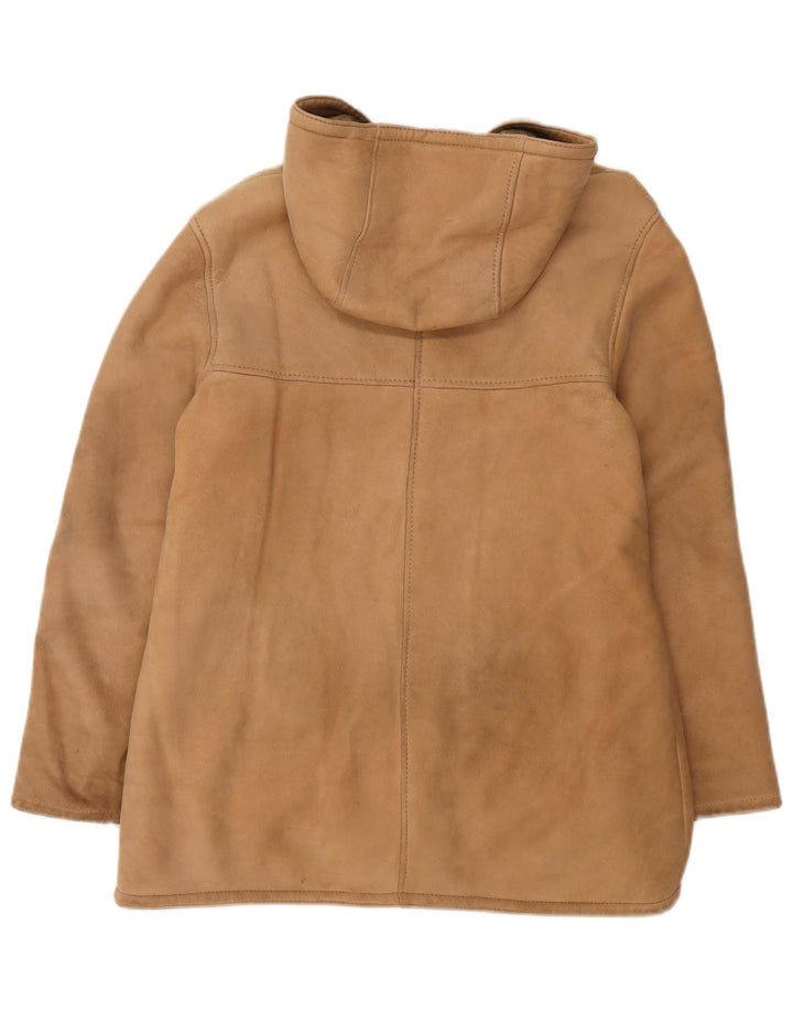 Vintage damska kurtka Shearling z kapturem UK 12 średni beż