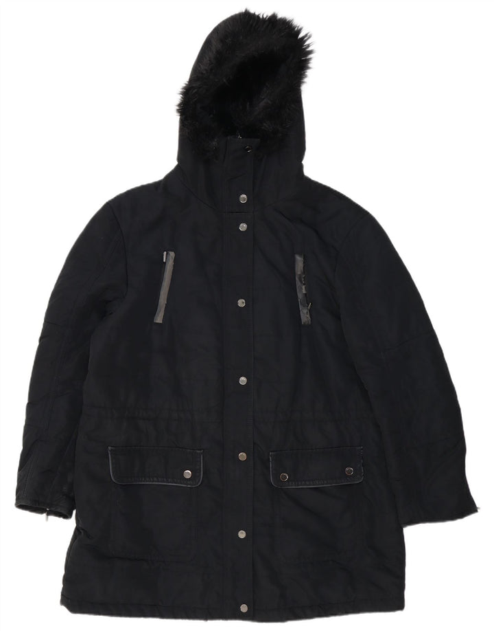 Marks & Spencer Damska kurtka parka z kapturem i autografem, UK 18 XL, czarna