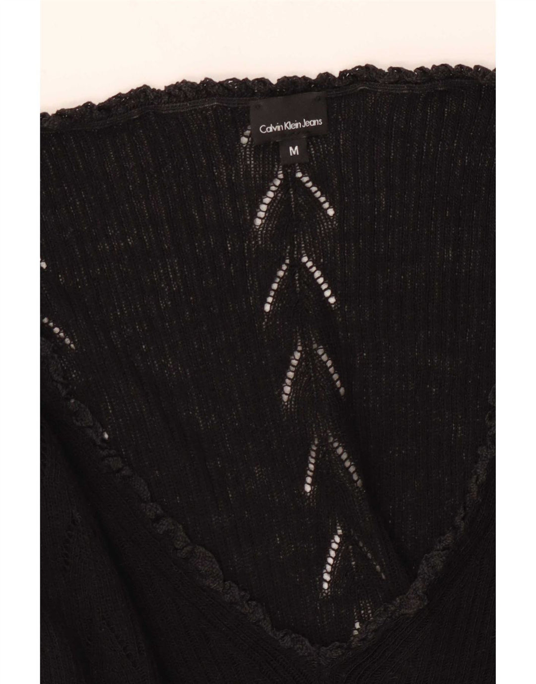 Damski top graficzny Calvin Klein z długim rękawem UK 12, średni czarny