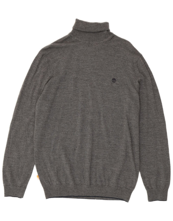 Męski sweter z golfem Timberland XL, szara wełna