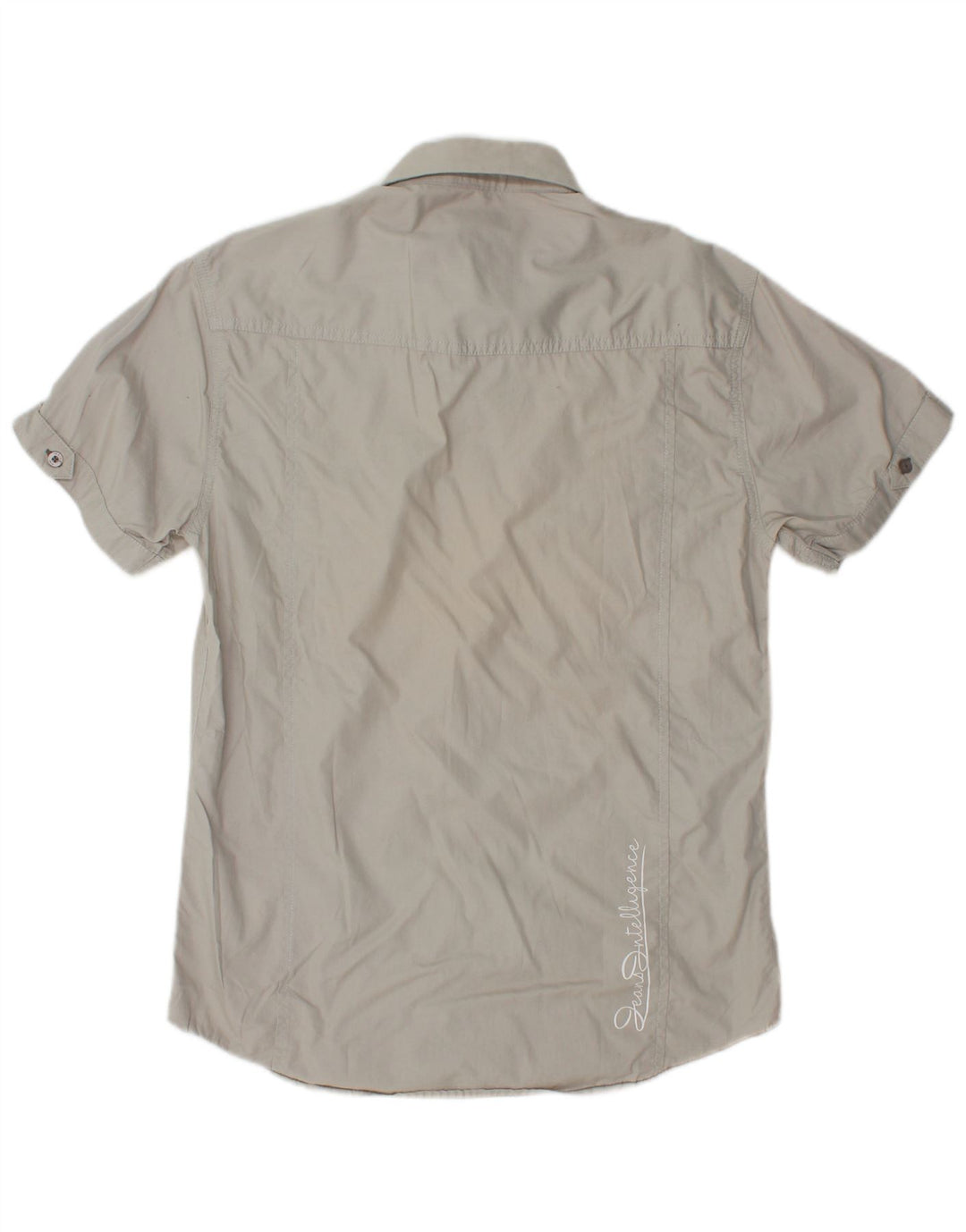 Męska koszula z krótkim rękawem JACK & JONES, średnioszara, bawełniana