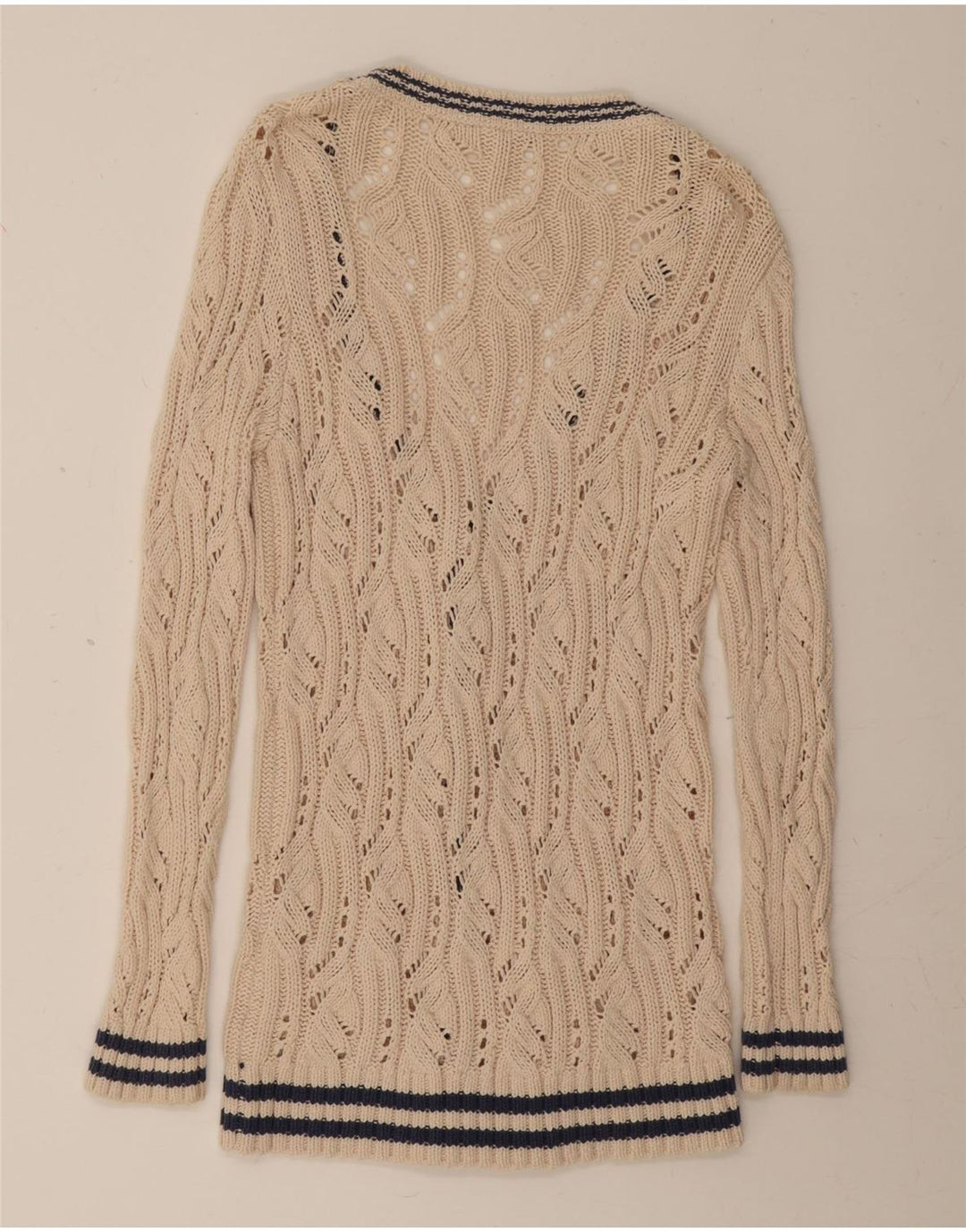 FAT FACE Womens Cardigan Sweater UK 12 Medium Beige Cotton Vintage Fat Face and Second-Hand Fat Face from Messina Hembry 