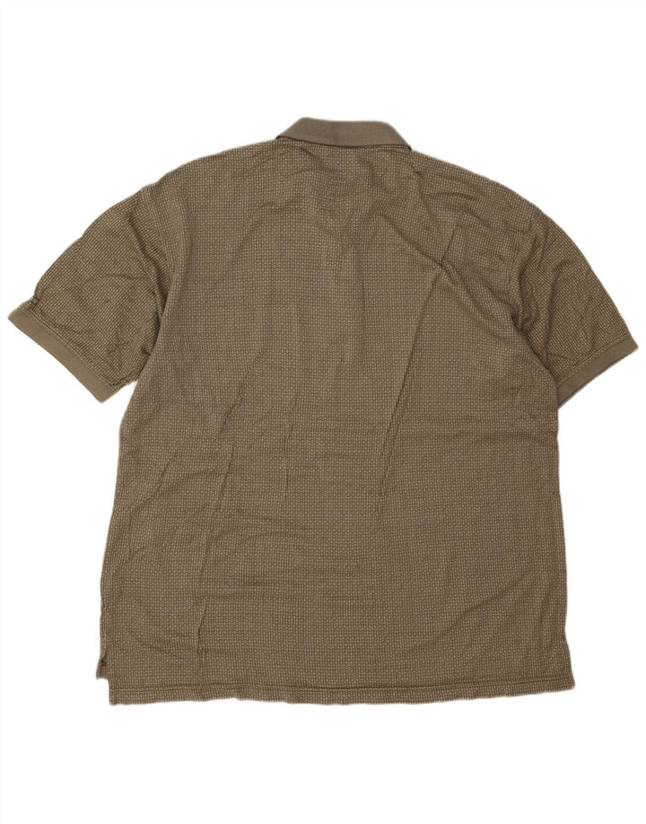 Męska koszulka polo Izod XL, khaki, z geometrycznej bawełny