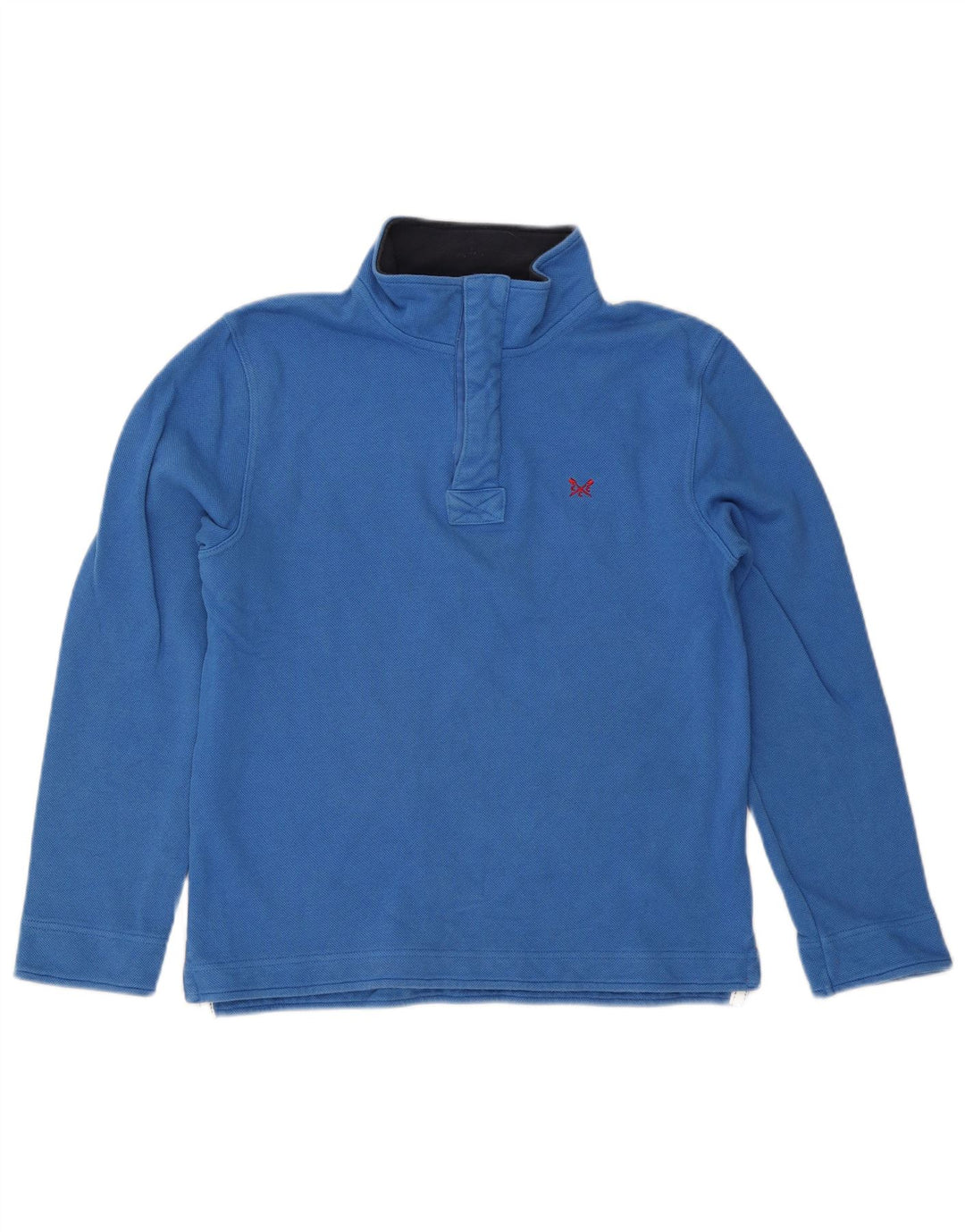 Crew Clothing Męska bluza z zamkiem błyskawicznym, mała, niebieska bawełna